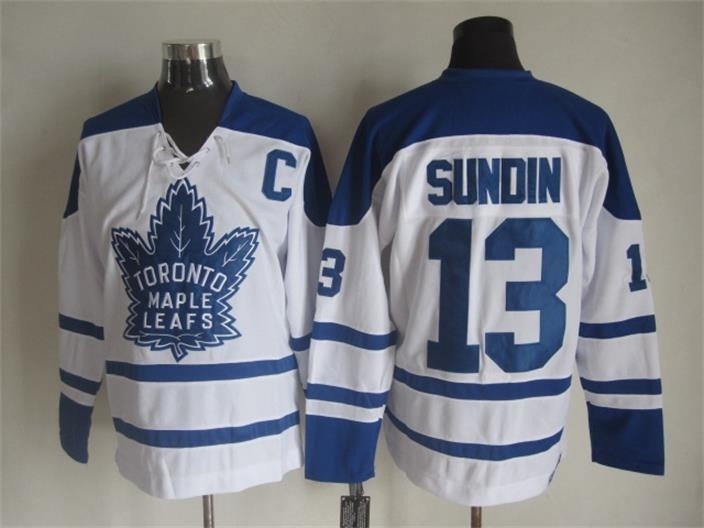 Men's Toronto Maple Leafs #13 Mats Sundin 1998-99 White CCM Throwback jersey