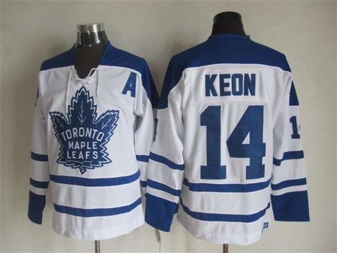 Men's Toronto Maple Leafs #14 Dave Keon 1998-99 White CCM Throwback jersey