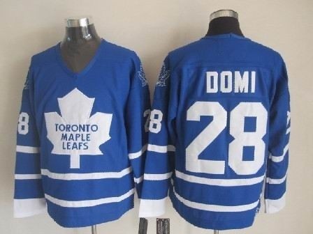 Men's Toronto Maple Leafs #28 Tie Domi Blue CCM Throwback jersey