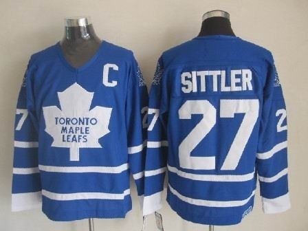 NHL Toronto Maple Leafs #27 Darryl Sittler blue Throwback CCM jersey