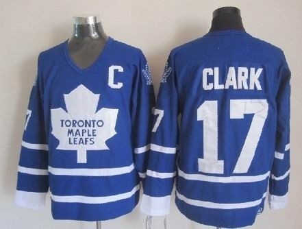 NHL Toronto Maple Leafs #17 Wendel Clark blue Throwback CCM jersey