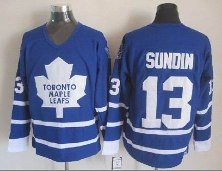 NHL Toronto Maple Leafs #13 Mats Sundin blue Throwback CCM jersey