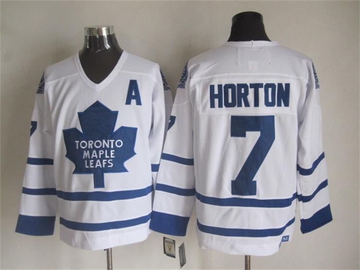 Men's Toronto Maple Leafs #7 Tim Horton 2000-01 White Throwback CCM Jersey