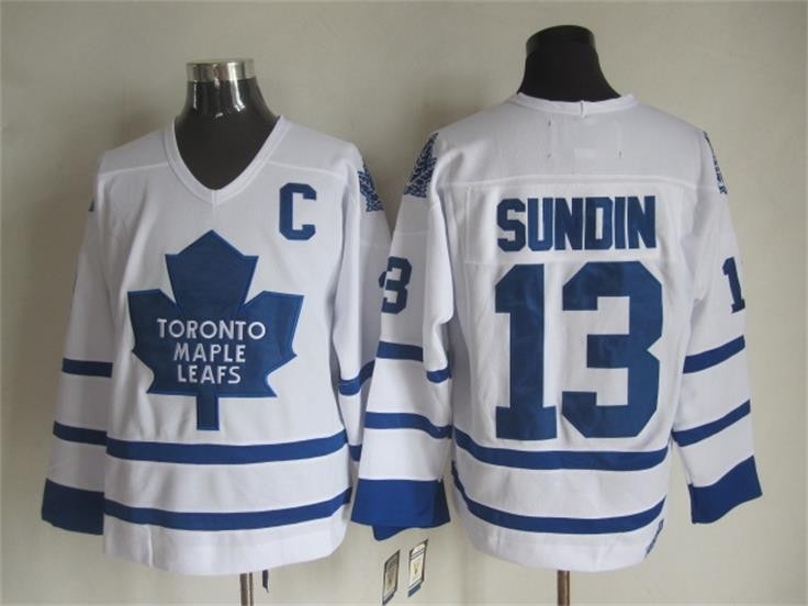 Men's Toronto Maple Leafs #13 Mats Sundin 2000-01 White Throwback CCM Jersey