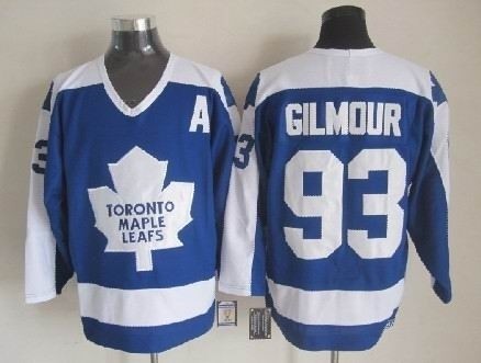 Men's Toronto Maple Leafs #93 Doug Gilmour Blue With White Throwback CCM Jersey