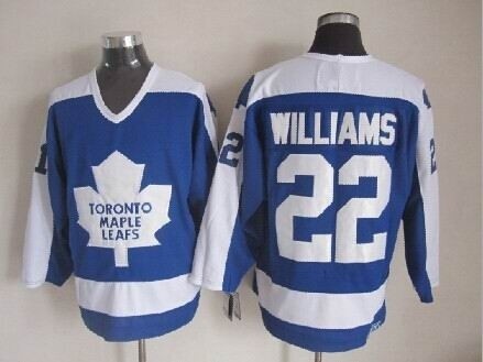 Men's Toronto Maple Leafs #22 Tiger Williams Blue With White Throwback CCM Jersey