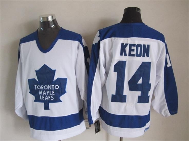 Men's Toronto Maple Leafs #14 Dave Keon 1982-83 White CCM Throwback Jersey