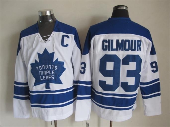 Men's Toronto Maple Leafs #93 Doug Gilmour White Throwback CCM jersey