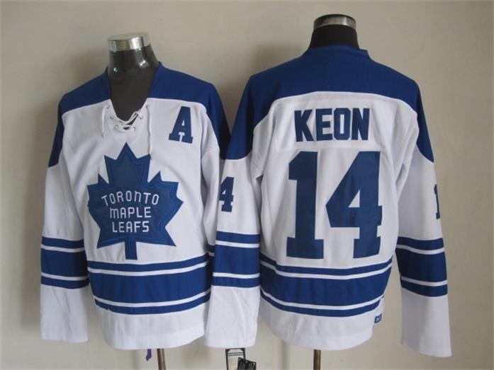 Men's Toronto Maple Leafs #14 Dave Keon White Throwback CCM jersey