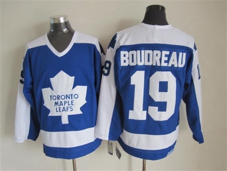 Men's Toronto Maple Leafs #19 Bruce Boudreau Blue With White Throwback CCM Jersey