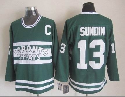 Men's Toronto Maple Leafs #13 Mats Sundin Green Throwback CCM Jersey