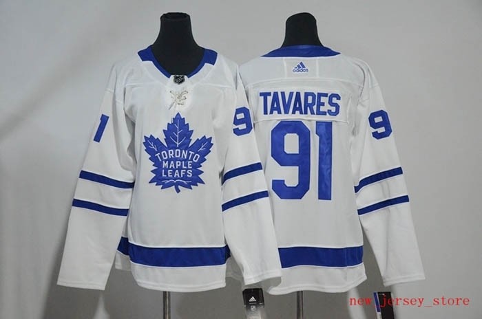 Women Tonrto Maple Leafs #91 John Tavares White Adidas Jersey