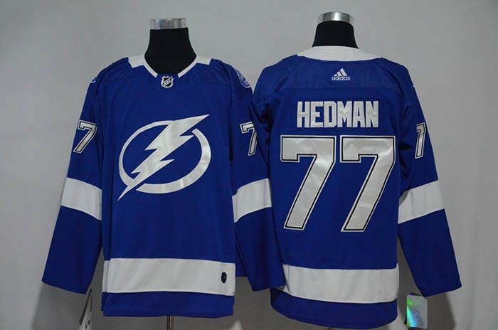 NHL Tampa Bay Lighting #77 Victor Hedman Blue Adidas Jersey