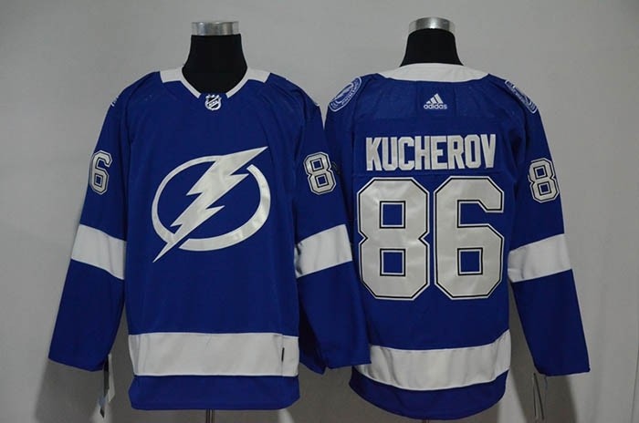 NHL Tampa Bay Lighting #86 Nikita Kucherov Blue Adidas Jersey