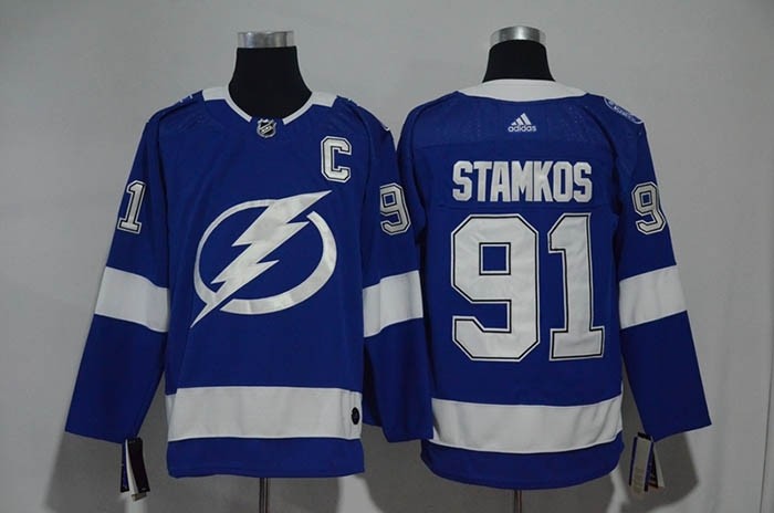 NHL Tampa Bay Lighting #91 Steven Stamkos Blue Adidas Jersey