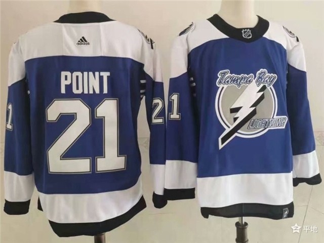 Tampa Bay Lightning #21 Brayden Point Blue 2020-21 Reverse Retro Jersey