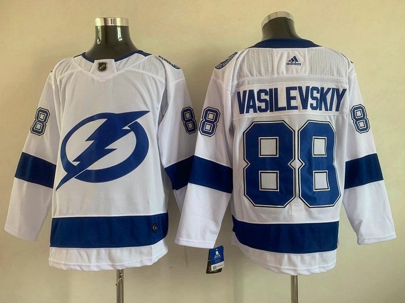 Men's Tampa Bay Lightning #88 Andrei Vasilevskiy White Stitched Jersey