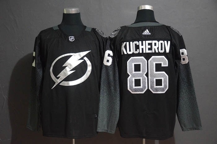 NHL Tampa Bay Lighting #86 Nikita Kucherov Black Alternate Adidas Jersey