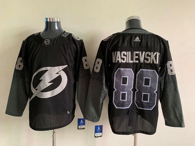 NHL Tampa Bay Lighting #88 Andrei Vasilevskiy Black Alternate Adidas Jersey