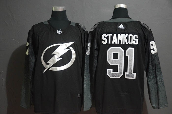 NHL Tampa Bay Lighting #91 Steven Stamkos Black Alternate Adidas Jersey