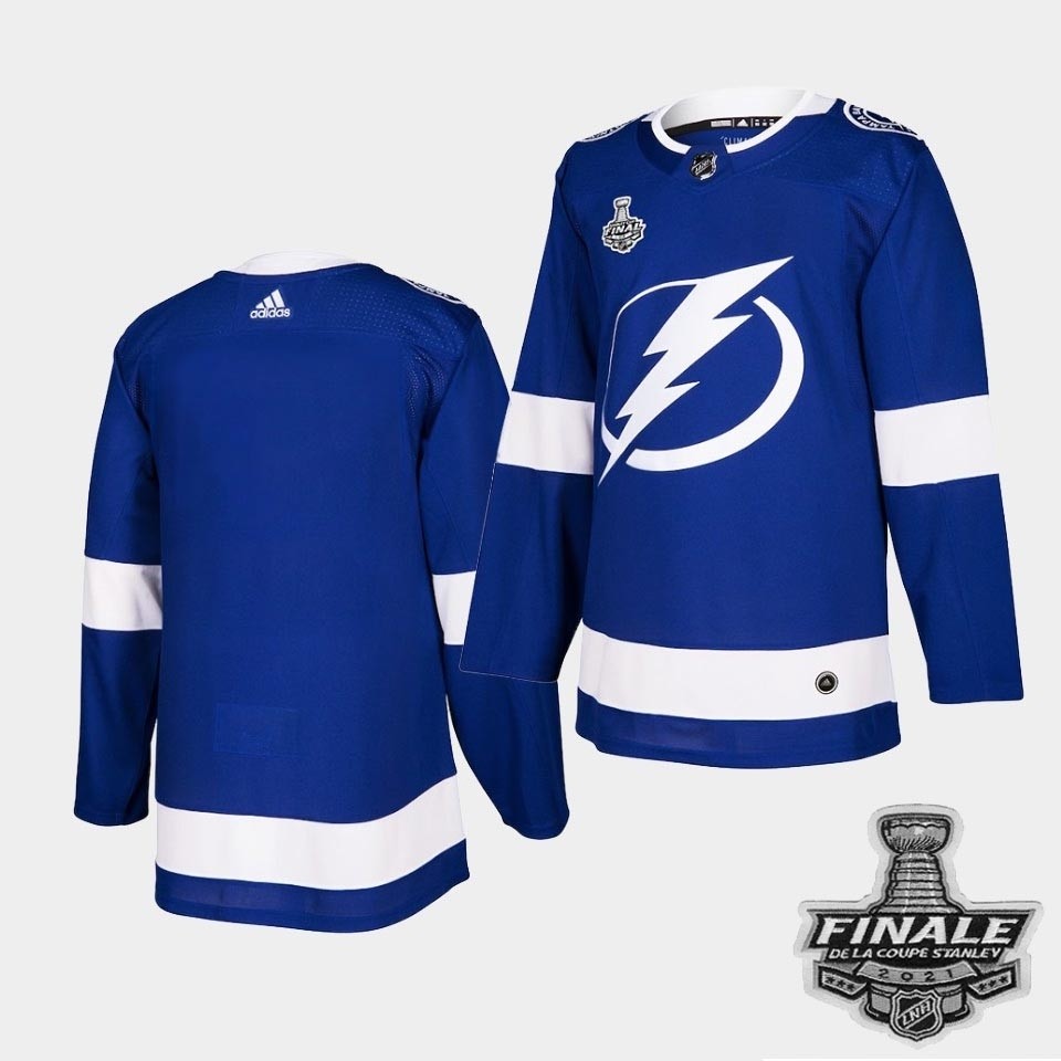 Tampa Bay Lightning Blank Blue Home Authentic 2021 NHL Stanley Cup Final Patch Jersey