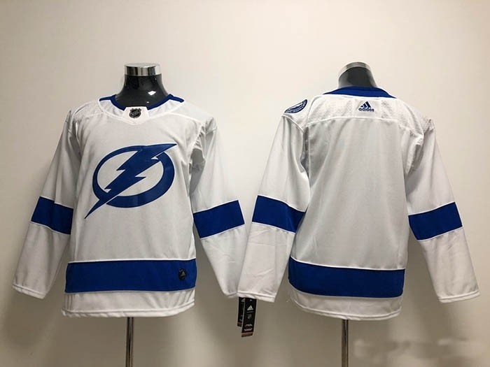 Youth Tampa Bay Lighting Blank White Adidas Jersey