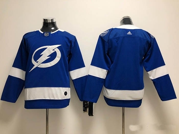 Youth Tampa Bay Lighting Blank Blue Adidas Jersey