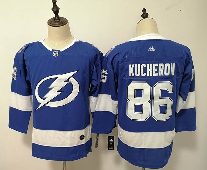 Youth Tampa Bay Lighting #86 Nikita Kucherov Blue Adidas Jersey