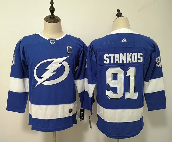 Youth Tampa Bay Lighting #91 Steven Stamkos Blue Adidas Jersey