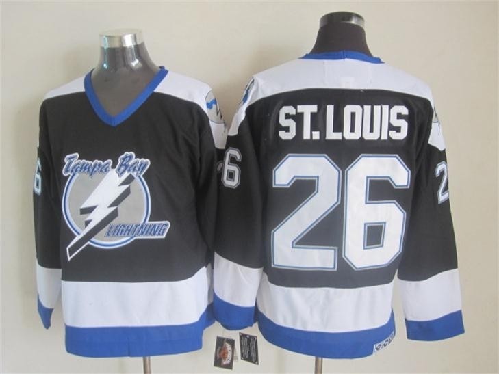 Men's Tampa Bay Lightning #26 Martin St. Louis Black Throwback CCM Jersey