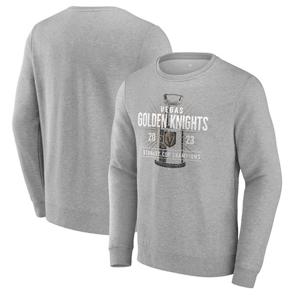 Men's Vegas Golden Knights Heather Gray 2023 Stanley Cup Champions Shootout Pullover Sweatshirt