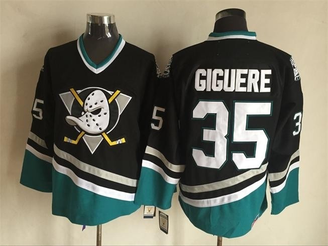 NHL Throwback Anaheim Ducks JS Giguere #35 Black 1990's Away Jersey