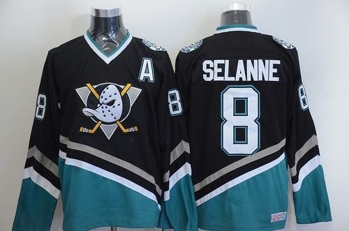 NHL Throwback Anaheim Ducks Teemu Selanne #13 Black 1990's Away Jersey