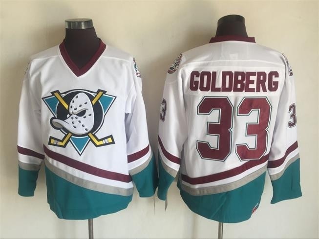 NHL Throwback Anaheim Ducks Greg Goldberg #33 White 1990's Home Jersey