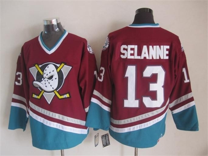 NHL Throwback Anaheim Ducks Teemu Selanne #13 Purple 2003 Away Jersey