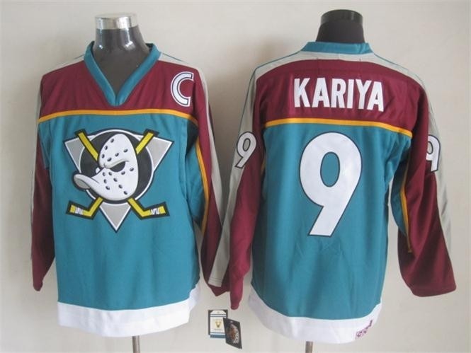 NHL Throwback Anaheim Ducks Paul Kariya #9 Green 1990's Alternate Jersey