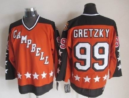 NHL CAMPBELL All Star Edmonton Oilers Wayne Gretzky #99 orange jersey