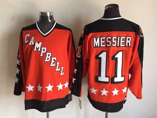 NHL CAMPBELL All Star New York Rangers Mark Messier #11 orange jersey