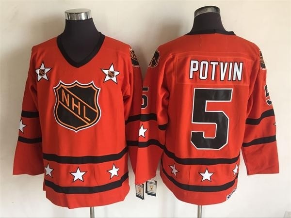 NHL All Star Game throwback Denis Potvin #5 Orange jersey