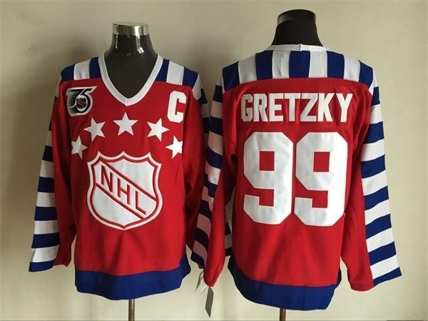 NHL All Star Game throwback Wayne Gretzky #99 Red 75th jersey