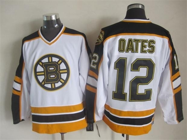 Men's Boston Bruins #12 Adam Oates 1996-97 White CCM Vintage Throwback Jersey