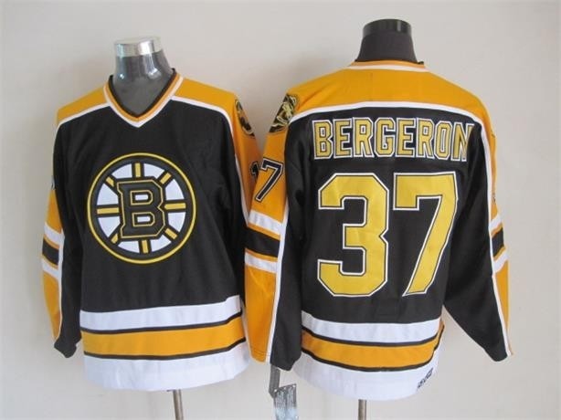 Men's Boston Bruins #37 Patrice Bergero 1996-97 Black CCM Vintage Throwback Jersey