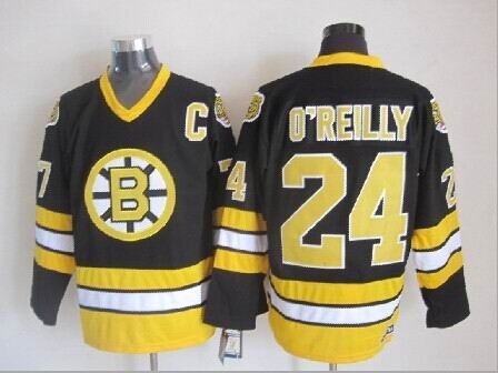 Men's Boston Bruins #24 Terry O'Reilly 1981-82 Black CCM Vintage Throwback Jersey