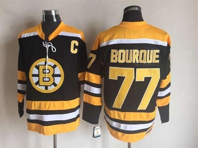 NHL Boston Bruins #77 Ray Bourque Black CCM Vintage Throwback Jersey