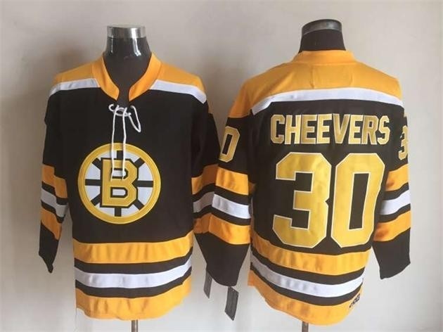 NHL Boston Bruins #30 Gerry Cheevers Black CCM Vintage Throwback Jersey