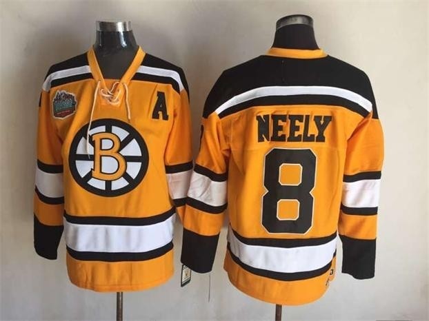 NHL Boston Bruins #8 Cam Neely Yellow Throwback Jersey