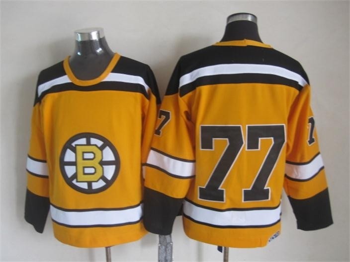 NHL Boston Bruins #77 Ray Bourque 1959-60 Yellow CCM Vintage Throwback