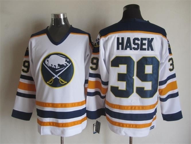 NHL Buffalo Sabres #39 Dominik Hasek White Throwback CCM Jersey