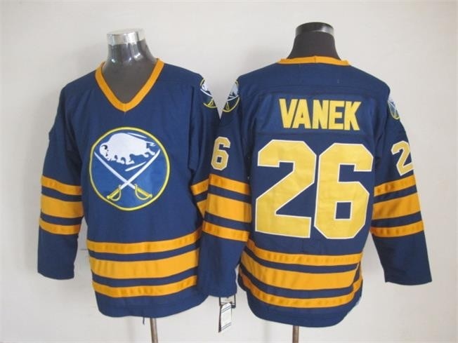 Men's Buffalo Sabres #26 Thomas Vanek Navy Blue CCM Vintage Throwback Jersey