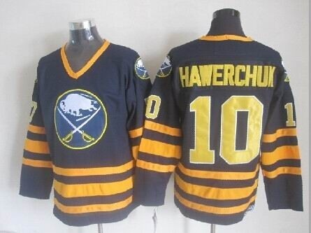 Men's Buffalo Sabres #10 Dale Hawerchuk Navy Blue CCM Vintage Throwback Jersey